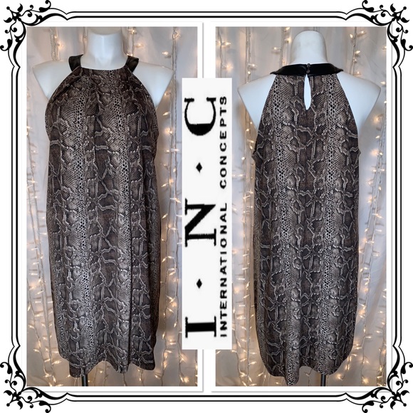 INC INTERNATIONAL CONCEPTS ⭐️ Sleeveless Snakeskin Print Dress - Picture 1 of 7